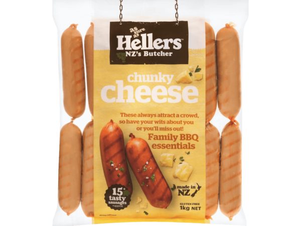 Hellers Chunky Cheese Sausage 1kg