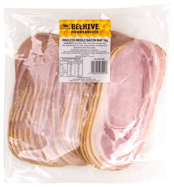 Premier Rindless Middle Bacon 1kg